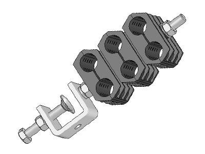 Cable clamp stainless steel, for 1/2″ R cable (OD is about Φ15.9mm)