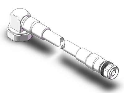 N male straight-DIN male right angle  Cable Types:1/2″S，PE Jacket