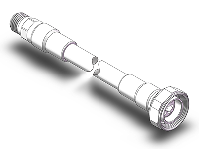 DIN male straight-N female straight  Cable Types:1/2″S，PE jacket