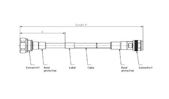 DIN male straight-N male straight Cable Types:3/8″S，PE jacket