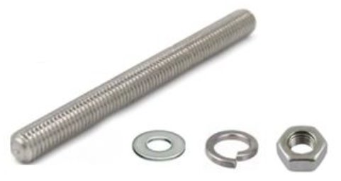 Thread Rod kit, with Flat washers, Spring washer & Nuts